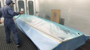 Ремонт лодки Казанка М с окраской в белый и бирюзовый цвета