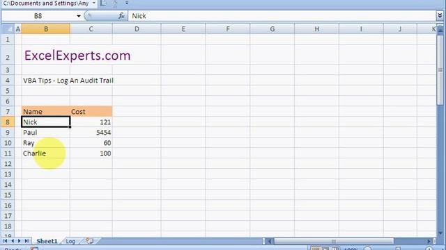 ExcelExperts.com - VBA Tips - Log An Audit Trail смотреть онлайн