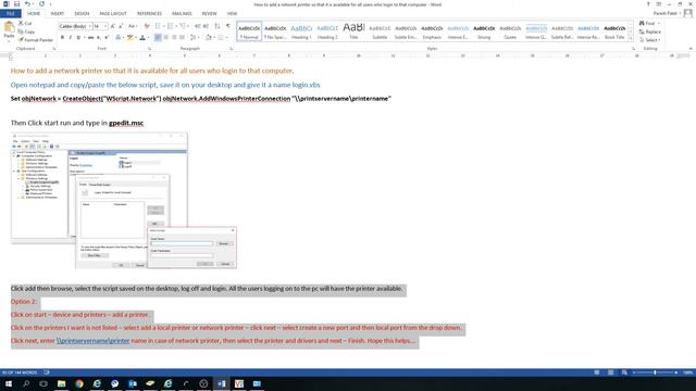 Add a network printer so that it is available for all users смотреть онлайн