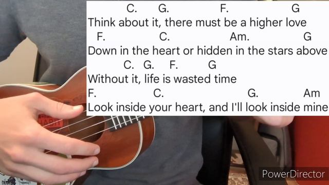 How to play HIGHER LOVE - STEVE WINWOOD (Ukulele tutorial and play along) смотреть онлайн