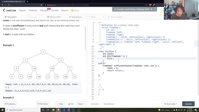 1080. Insufficient Nodes in Root to Leaf Paths - Daily Leetcode (Day 51) смотреть онлайн