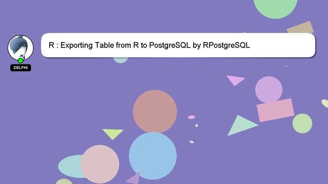 R : Exporting Table from R to PostgreSQL by RPostgreSQL смотреть онлайн