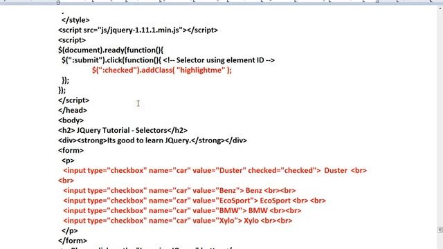 CHECKED SELECTORS IN JQUERY DEMO смотреть онлайн