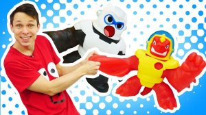 Супергерои Гуджитсу сражаются за реактор! Галактическая Атака в космосе! Видео про игры в игрушки