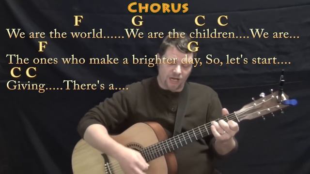 We Are the World (USA For Africa) Strum Guitar Cover Lesson in C with Chords/Lyrics смотреть онлайн