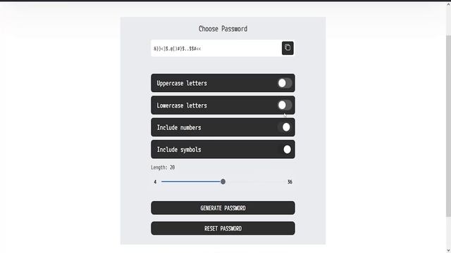 Password Generator [ HTML - CSS - JS ] смотреть онлайн