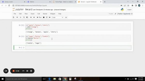 Basic syntaxes of set in python | pt.2 | Python