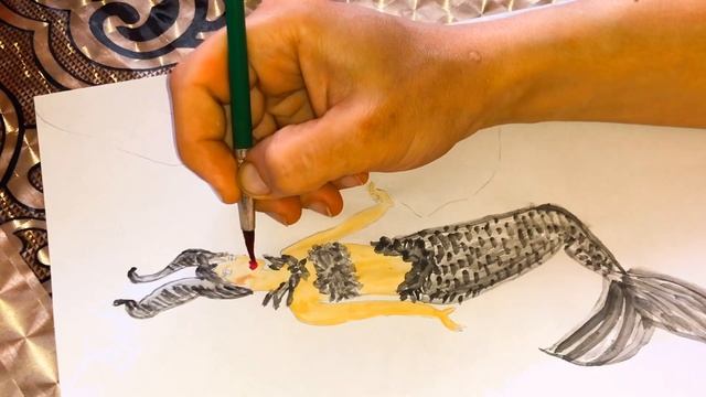 ?МАЛЕФИСЕНТА?/РИСУЕМ/?РАСКРАСКА/РУСАЛОЧКА?/учимся рисовать , красками , русалка, кукла, в топ. смотреть онлайн