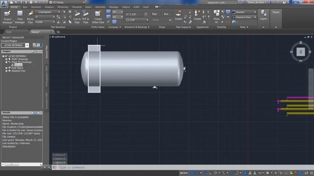 Attaching and detaching to equipment in Autocad Plant 3D смотреть онлайн