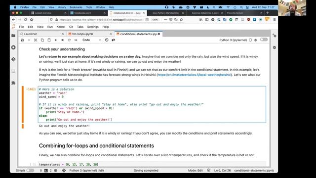 Geo-Python 2021 Lesson 3.2 - Conditional statements смотреть онлайн