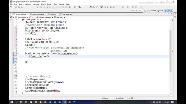 9: Creating button and giving it function| java awt tutorial | devil programmer смотреть онлайн