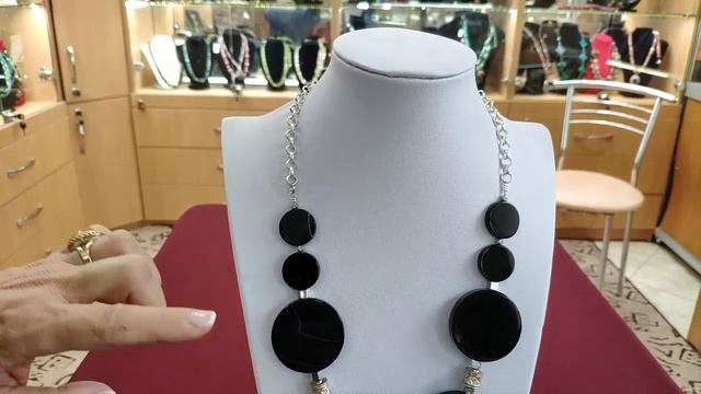 №37/Черный Агат | Колье с подвесом | Продажа украшений | Магазин SURPRISE/. смотреть онлайн