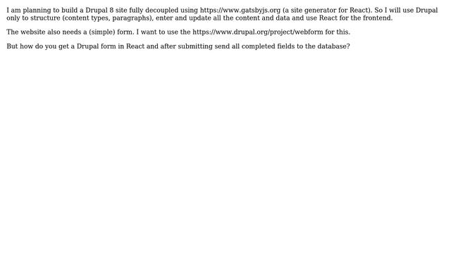 Drupal: How do you get and submit a webform in React? смотреть онлайн