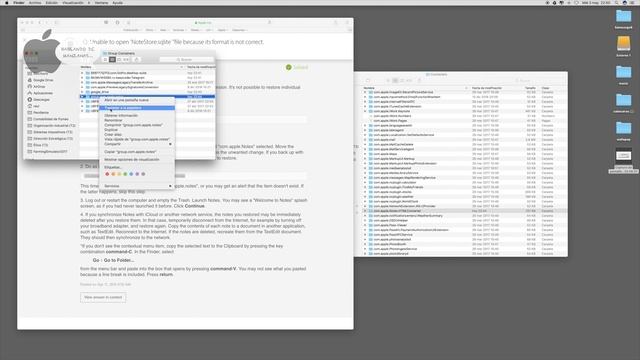 "El archivo NoteStore.sqlite no ha podido abrirse porque no tiene el formato correcto" (solución) смотреть онлайн