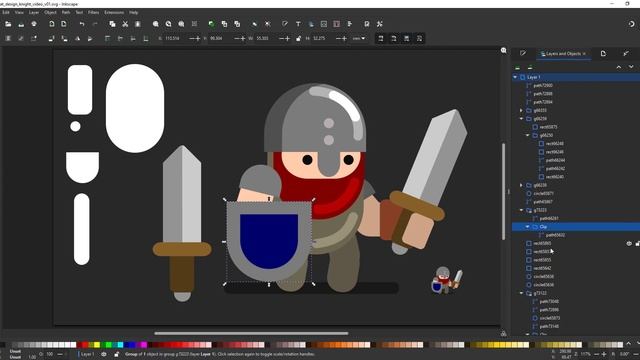 Inkscape Tutorial - Creating Game Characters using simple shapes смотреть онлайн