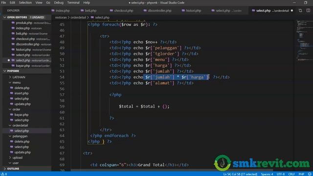 PHP UNTUK SISWA SMK #53 Admin Page Detail Order Aplikasi Restoran Berbasis Web смотреть онлайн