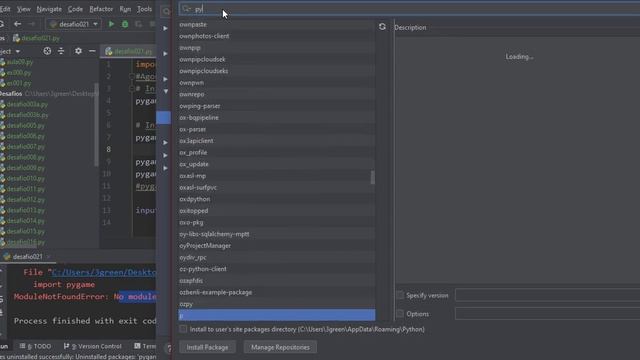 Como instalar o pygame no Python 3.8 смотреть онлайн