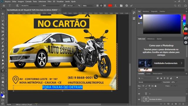 ARTE EDITÁVEL - Auto Escola Parcelamento até 10x - (PHOTOSHOP)psd смотреть онлайн
