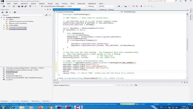 MFC C++ using combobox and retrive data from combobox смотреть онлайн