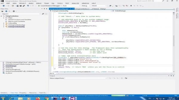 MFC C++ using combobox and retrive data from combobox