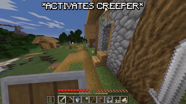 Minecraft but I troll my friends with “invisible creepers” mod... смотреть онлайн