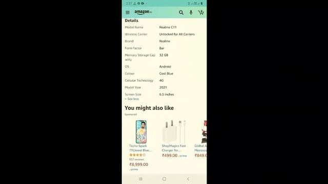 realme C11 (2021) (Cool Blue, 2GB RAM, 32GB Storage) with No Cost EMI/Additional Exchange Offers смотреть онлайн