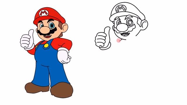 How to draw Mario step by step - Как нарисовать Марио - Cómo dibujar Mario смотреть онлайн