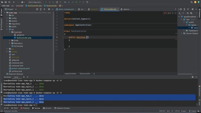 ToDo App на PHP/Symfony - Добавляем PGSQL в Docker-сборку, Проверяем миграции смотреть онлайн