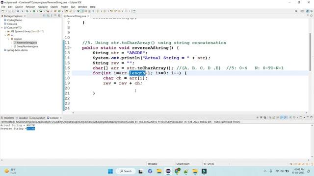 Write a Java Program to reverse a string without using string inbuilt methods |The array way смотреть онлайн