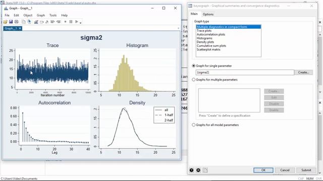 Bayesian linear regression using the bayes prefix: Checking convergence of the MCMC chain смотреть онлайн