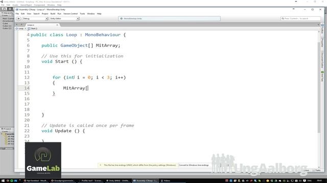 Begynder: Programmering med C# & Unity del 8 - Arrays og Foreach смотреть онлайн