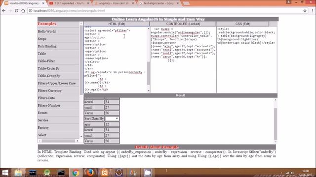 Introduction to AngularJS , Learn AngularJS in One Day:Table-orderBy-Video 6 смотреть онлайн