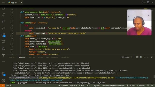 Como é fácil criar um App no Python - Tratamento de erros- Try Except смотреть онлайн