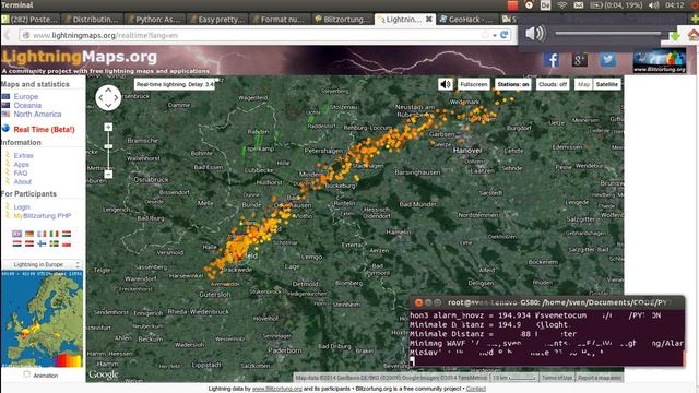 Blitzerkennung in Python mit Daten von LightningMaps.org смотреть онлайн
