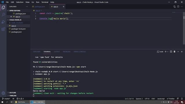 How to Highlight A Terminal Output with Node.JS using Chalk смотреть онлайн