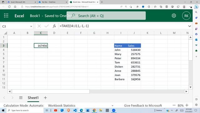 Excel-TAKE function explained and how to use it to get last row смотреть онлайн