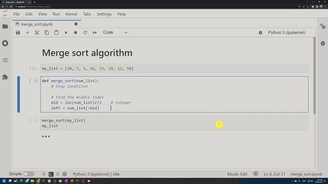 PYTHON ALGO - MERGE SORT | خواريزمات بايثونية - ترتيب القوائم بالدمج смотреть онлайн