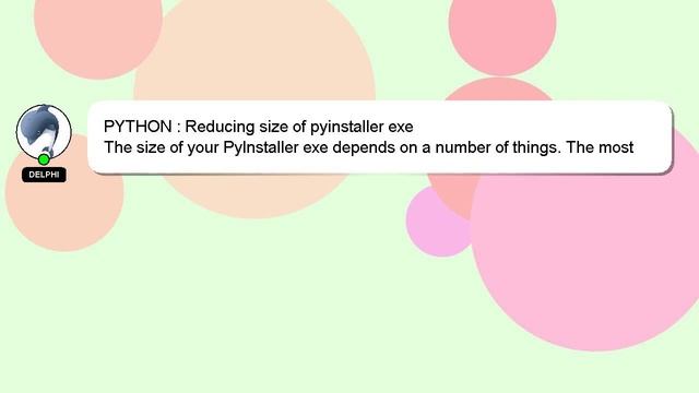 PYTHON : Reducing size of pyinstaller exe смотреть онлайн
