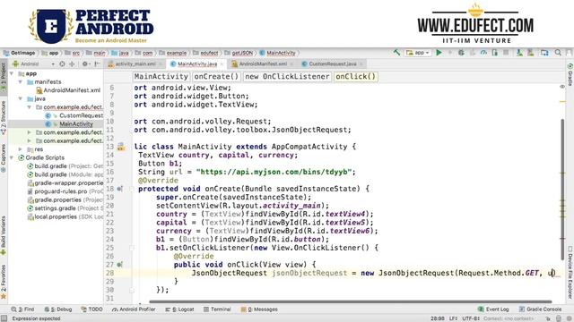 Perfect Android - Lesson M4#2 - Fetching a JSON from the network and displaying the JSON смотреть онлайн