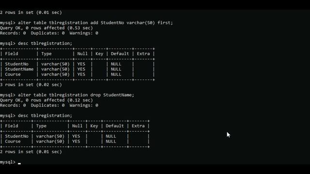 mysql alter command смотреть онлайн