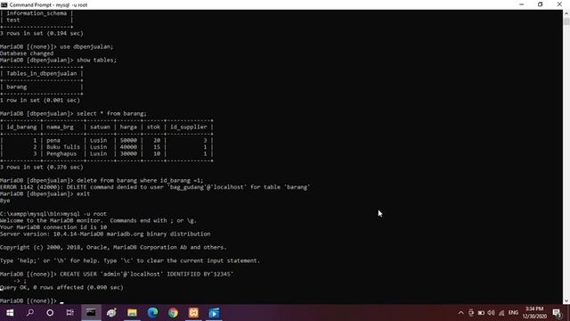 Toturial Database MySQL(Membuat Hak Akses User/Privileges) смотреть онлайн