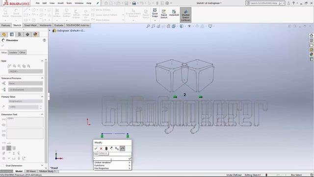 SOLIDWORKS - Link Global Variables To Sketch Patterns смотреть онлайн