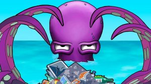 Осьминог ГЛАЗАСТИК чистит океан от мусора. Мультик ИГРА Tasty Blue Forever