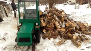 Заготовка дров минитрактор мтз Беларусь пилит драва