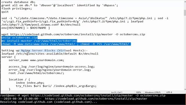How To Install October Cms With LEMP On Ubuntu 18.04 LTS смотреть онлайн