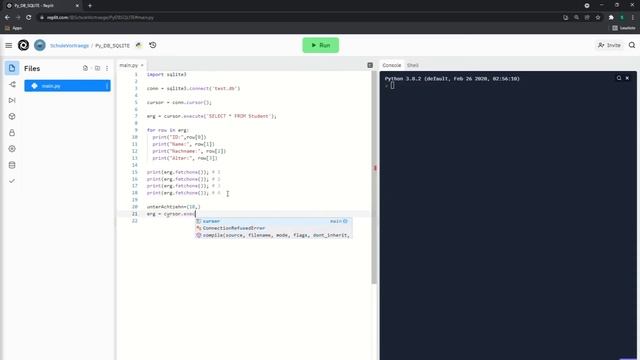 Python Anbindung zur Datenbank und Operationen per SQLite смотреть онлайн