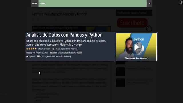 Análisis de Datos con Pandas y Python смотреть онлайн