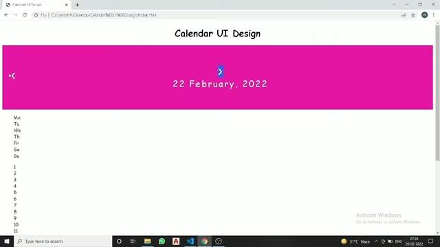 Responsive UI Design Calendar | How To Create Calendar Ui Design ? | HTML & CSS Calendar UI Design смотреть онлайн