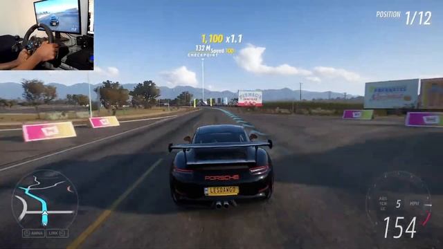 Forza Horizon 5 - 2019 Porsche 911 GT3 RS | Road Race | Steering Wheel Gameplay смотреть онлайн