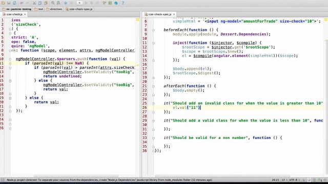 16) Angular/Jasmie, ngModelController and $parsers смотреть онлайн